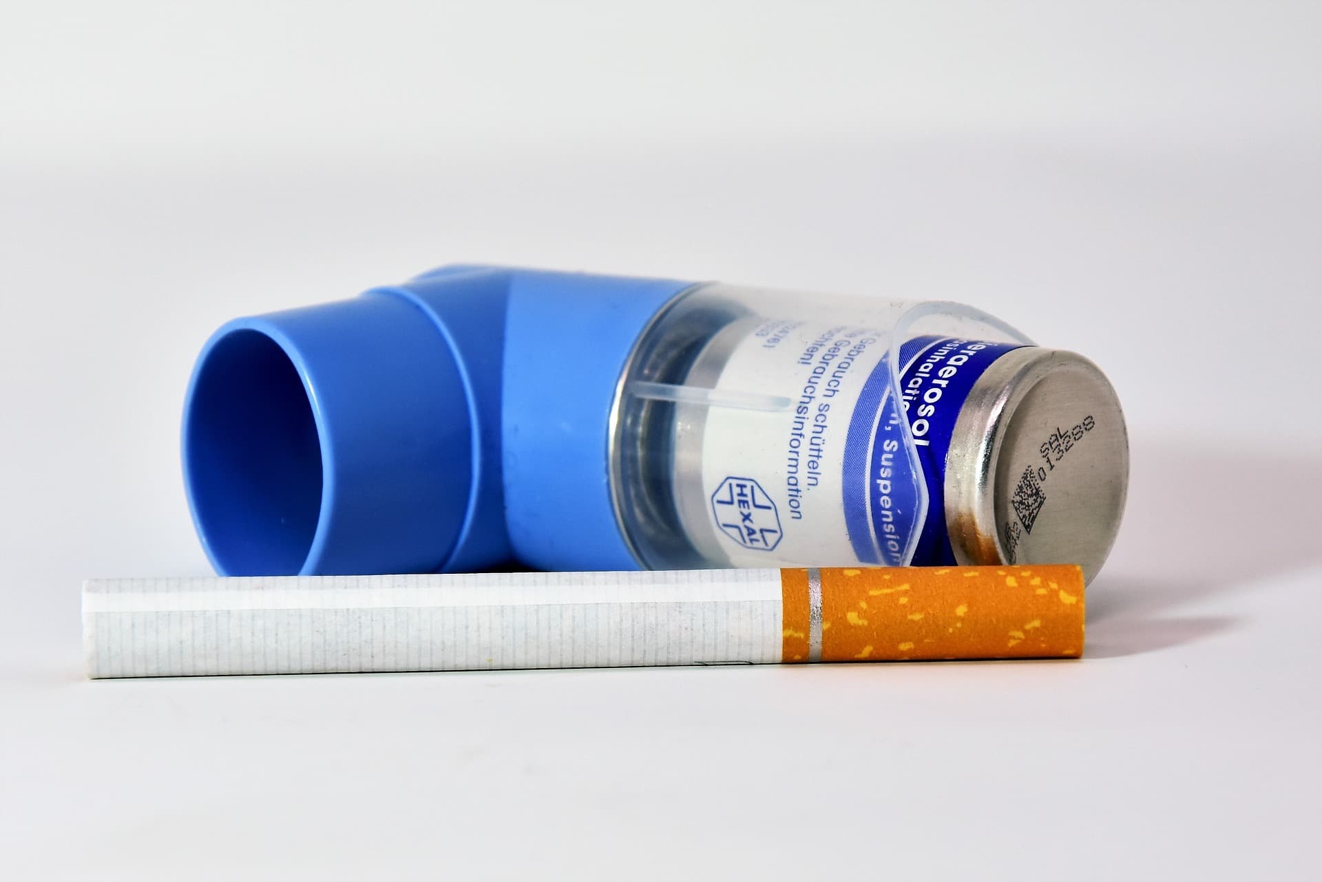 an inhaler and a cigarette